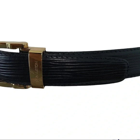 LOUIS VUITTON CT0334 Classic Black Leather Belt - Picture 6 of 13